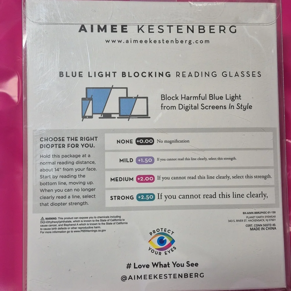 Aimee Kestenberg +1.50 Blue Light Blocking Reader Glasses 2 Pack - New - Picture 5 of 5